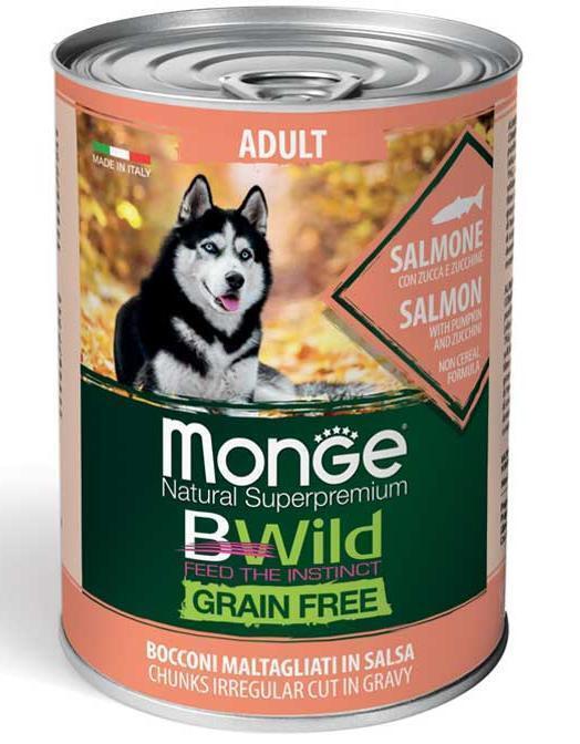 Monge BWild GF (Лосось, Тыква, Кабачки) - Для взрослых собак всех пород, 400г