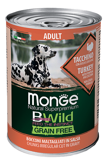 Monge BWild GF Adult (Индейка, Тыква, Кабачки), 400г