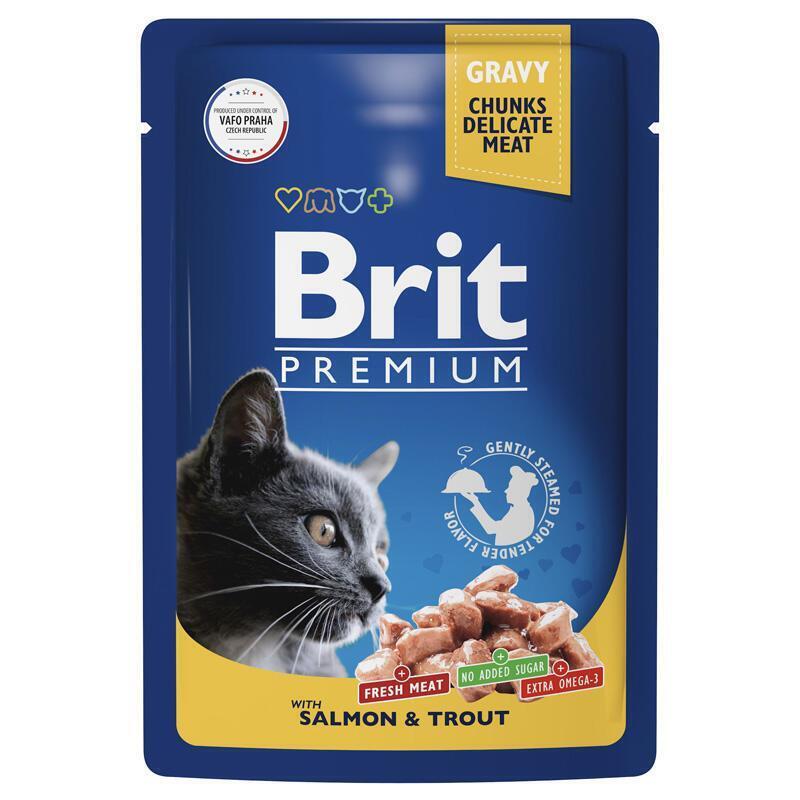 Brit Premium для Взрослых кошек (Лосось, Форель) - 85г