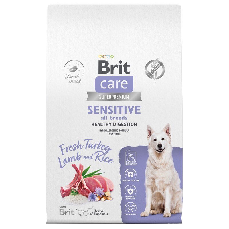 Brit Care Sensitive для собак с чувствительным пищеварением (Индейка, Ягненок), развес